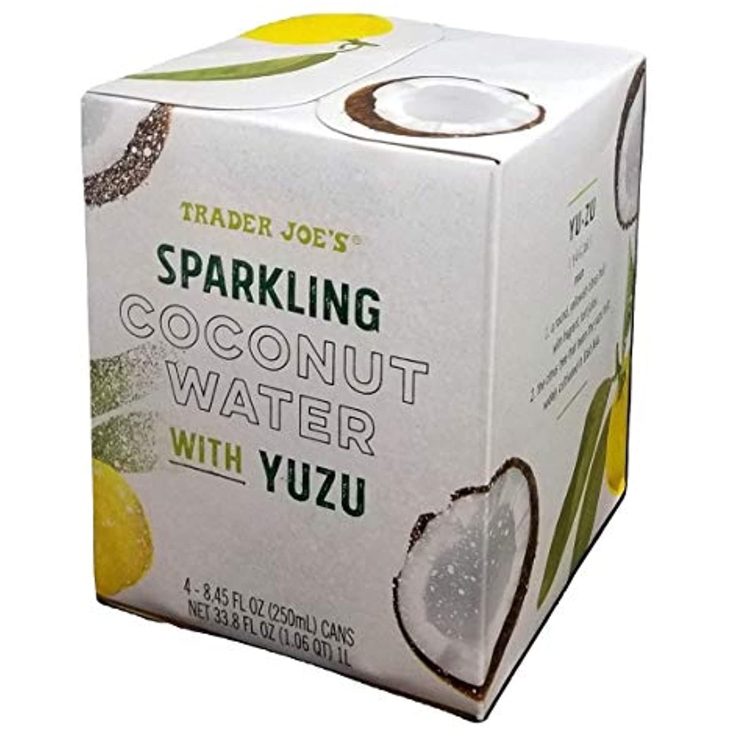 TJ Sparkling Coconut Water With Yuzu 4 Pack 8.45 Oz Each