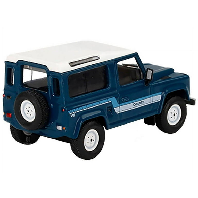 Mini GT MiJo Exclusive Stratos Blue Land Rover Defender 90 County