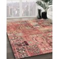 thumbnail image 3 of Ahgly Company Machine Washable Indoor Square Abstract Chestnut Red Area Rugs, 5' Square, 3 of 7