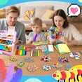 thumbnail image 2 of YCFUN 1100+ PCS Arts and Crafts Kit for Kids, Craft Supplies with Beads, Stickers and Portable Case, School Art Craft Kit for Boys Girls (Purple), 2 of 7