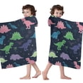 thumbnail image 4 of Neon Outline Dinosaurs Vibrant Hooded Bath Towel，60"x35" for Ages 3 To 12 Kids, Quick Dry Lightweight Soft Microfiber Hood Beach Towel Cover Up for Kids, 4 of 7