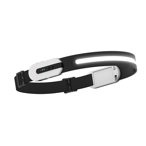 Linterna frontal LED compatible con Bluetooth COB Camping Headlight para correr (blanco)