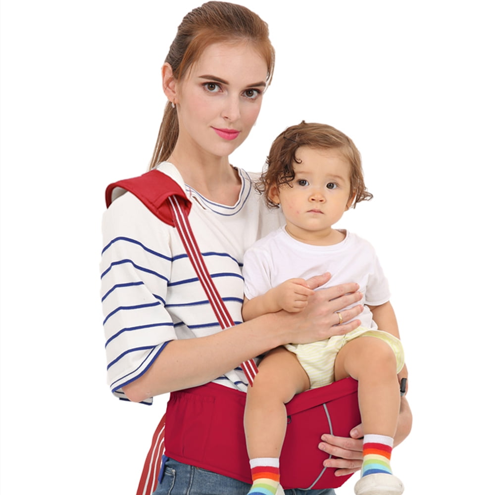 Acutelien Baby Carrier Hip Seat Baby Waist Stool for Child Infant Toddler with Safety Belt Protection Adjustable Strap Buckle Pocket Soft Inner Huge Storage Green