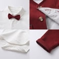 thumbnail image 5 of Kaprioy Baby Boy Winter Clothes Baby Boys' 3 Pcs Gentleman Set with Shirt,Bowtie,Lattice Vest and Pant Formal Outfit Suits Tuxedo Wedding Party Suit, 5 of 5