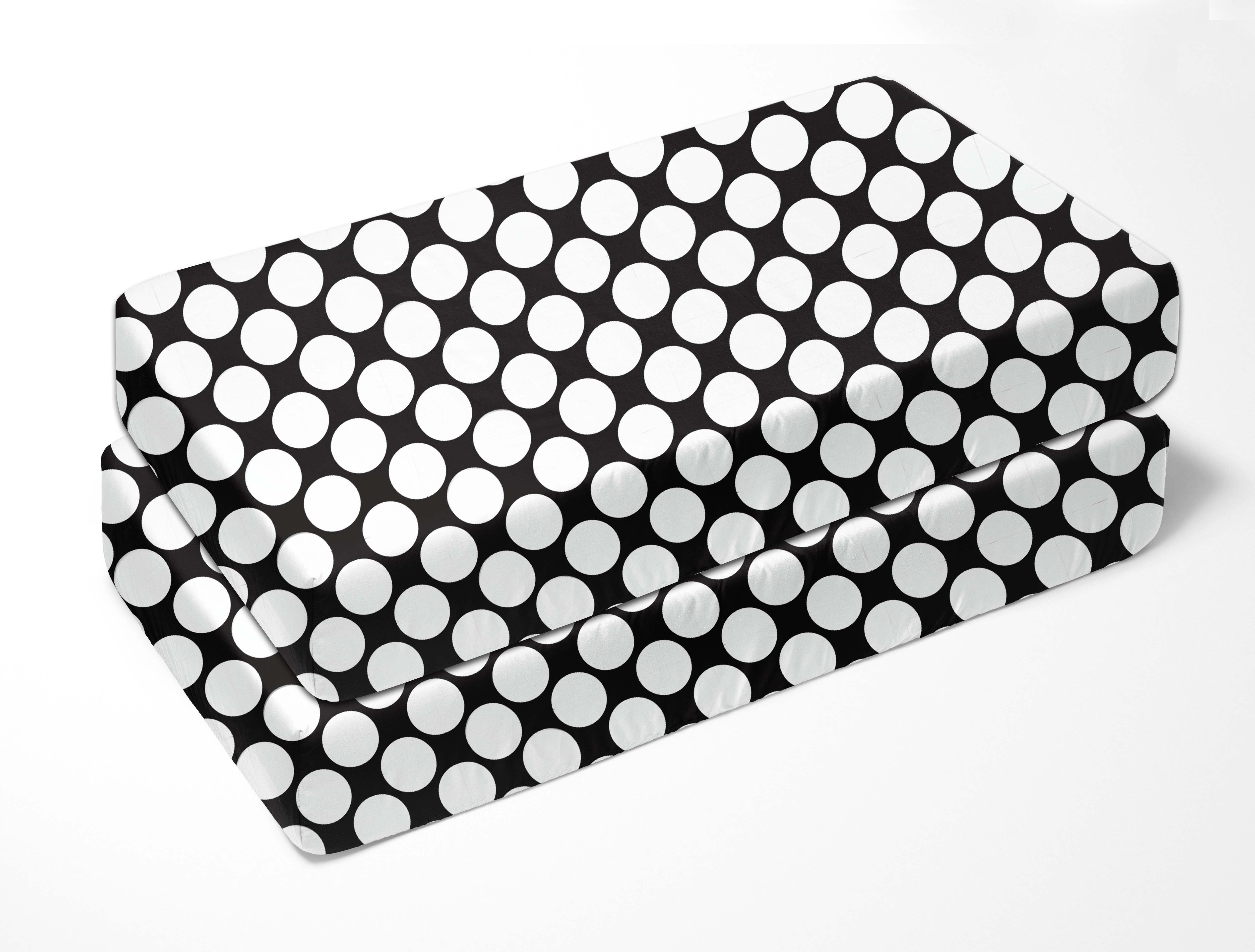Bacati - Dots/Pin Stripes Large Dots Fitted Crib Sheet 100% Cotton Percale,  Available in Multiple Colors