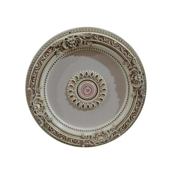 AFD Home 12013946 Fiberglass French Petite Round Ceiling Medallion, Cream