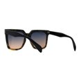 thumbnail image 2 of Squared Horn Rim Hipster Chic Plastic Boyfriend Rectangle Sunglasses Black Tort Blue Peach, 2 of 4