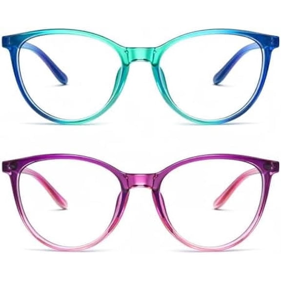 2 Pack Blue Light Blocking Glasses Women Men Square Frame Computer Study Laptop Work