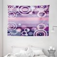 thumbnail image 1 of Geometric Tapestry, Circles Rounds Bold Borders in Middle 70s 80s Vintage Decor , Wall Hanging for Bedroom Living Room Dorm Decor, 80W X 60L Inches, Magenta Hot Pink and White, by Ambesonne, 1 of 2