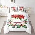 thumbnail image 2 of Manfei Christmas Bowtie Cake 7pcs Bedding Comforter Set,Happy Christmas Queen Bedding Sets,Red Berry Xmas Floral Queen Sheet Sets For Kids,Luxury Bedroom Decor, 2 of 8