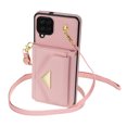 thumbnail image 3 of Nalacover Case for Samsung Galaxy A12 5G, Crossbody Wallet Case with Card Slots Holder, PU Leather Lanyard Shoulder Strap Purse Cover with Kickstand Shockproof Case, Pink, 3 of 8