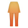 thumbnail image 5 of KHONTS Women's Tennis Skirt Leggings High Waist Tummy Control Athletic Yoga Capri Golf Pants Workout Clothing Orange L, 5 of 7