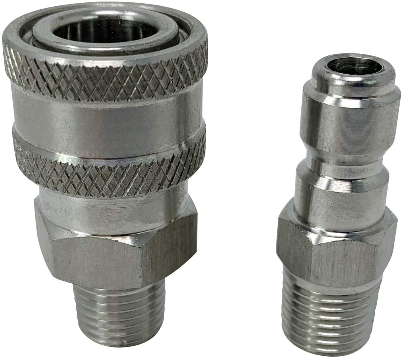 Steel Pressure Washer .840" = 1/2" NPT Size .Male Quick Connect Plug Coupler 