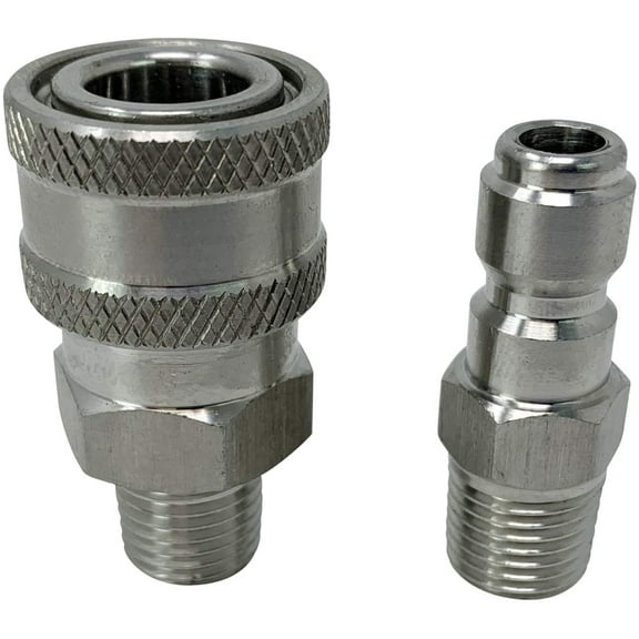 Pressure Washer Stainless Steel 3/8" Male Quick Connect and Plug Set