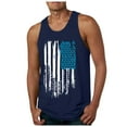 thumbnail image 3 of Linfrsh Mens Tank Tops Summer Sleeveless Loose Crewneck Casual Print Tank Top Navy,2XL, 3 of 6