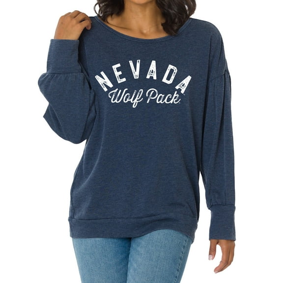 Women's Navy Nevada Wolf Pack Brooklyn Pullover Sweatshirt