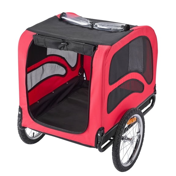 Dog Bike Trailer for Large Dogs, 100 lbs Capacity, Foldable Pet Bicycle Carrier with Quick Release & Safety Leash