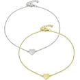 thumbnail image 2 of .925 Sterling Silver Gold Plated Polished Heart Minimalist Anklet, Ankle Bracelet, Giorgio Bergamo Gold, 2 of 5