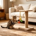thumbnail image 2 of FEOLGEHLY Hanging Cotton Rope Cat Toy Ball for Teething and Chew Fun, Natural Braid Cat Toy for Indoor Cats, Cage-Mountable Multi-Pet Interactive Toy, Washable Cat Teething Toy (Yellow), 2 of 7