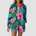 thumbnail image 2 of Womens Hawaiian Long Sleeve Button Down Shirt Tropical Floral Print Beach Vacation Top, 2 of 5