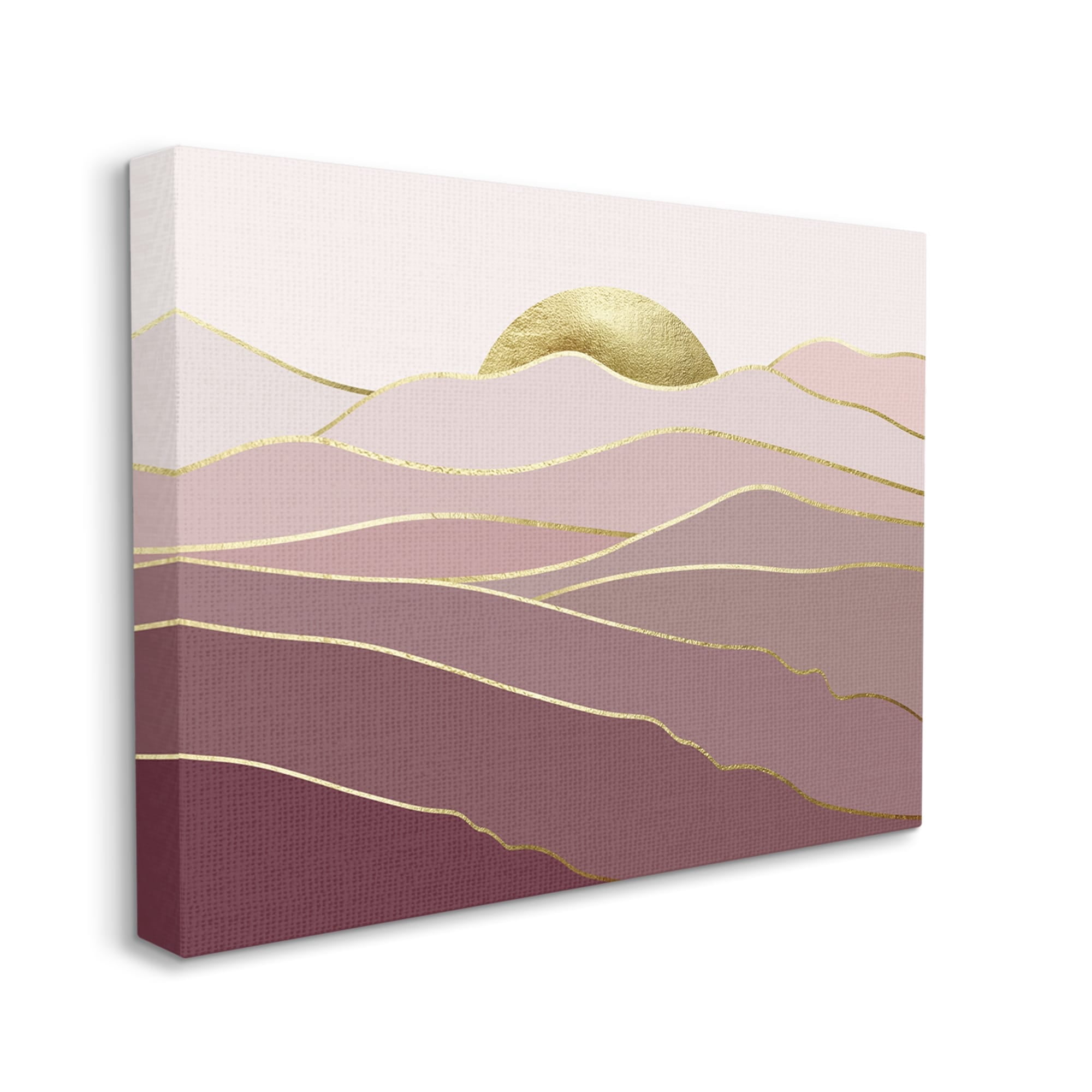 Stupell Layered Pink Glam Mountain Peaks Landscape Painting Gallery Wrapped Canvas Print Wall Art
