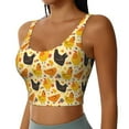 thumbnail image 2 of Fotbe Funny Chicken Pattern Womens' Sports Bra Longline Wirefree Padded with Medium Support Sports Moisture-Wicking Workou Vest,Tank Top-X-Large, 2 of 9