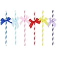 thumbnail image 4 of KAKOWELY 30 pajitas de papel con diseño creativo de lazo, exquisitas pajitas de pajarita, adornos para tartas de cumpleaños, suministros para fiestas (morado), 4 of 4