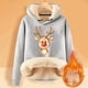 thumbnail image 2 of WILLBEST Sudadera de Mujer Womens Casual Plus Velvet Christmas Series Printed Long Sleeve Hooded Sweatshirt 696 X-Grande, 2 of 4