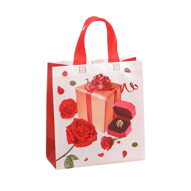 Valentines Day Rose Gift Bag Non Woven Handbag Waterproof Shopping Bag Gift Box