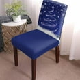 thumbnail image 2 of Chair Covers for Dining Room Set of 6,Merry Christmas Tree Snowflakes Red Stretch Seat Protector Removable Washable Chairs Slipcovers for Kitchen Banquet Wedding Hotel,Xmas Trees Bell, 2 of 6