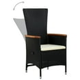 thumbnail image 3 of vidaXL Outdoor Chairs 2 pcs with Cushions Poly Rattan Black, 3 of 4