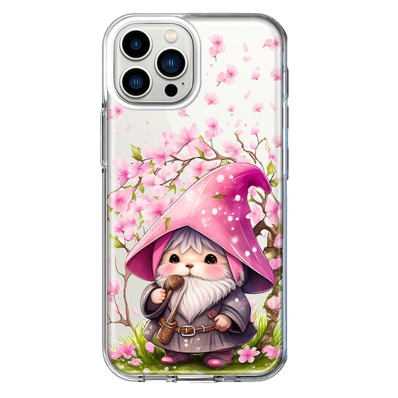 MUNDAZE Apple iPhone 11 Pro Cute Pink Cherry Blossom Gnome Spring Floral Flowers Double Layer Phone Case Cover