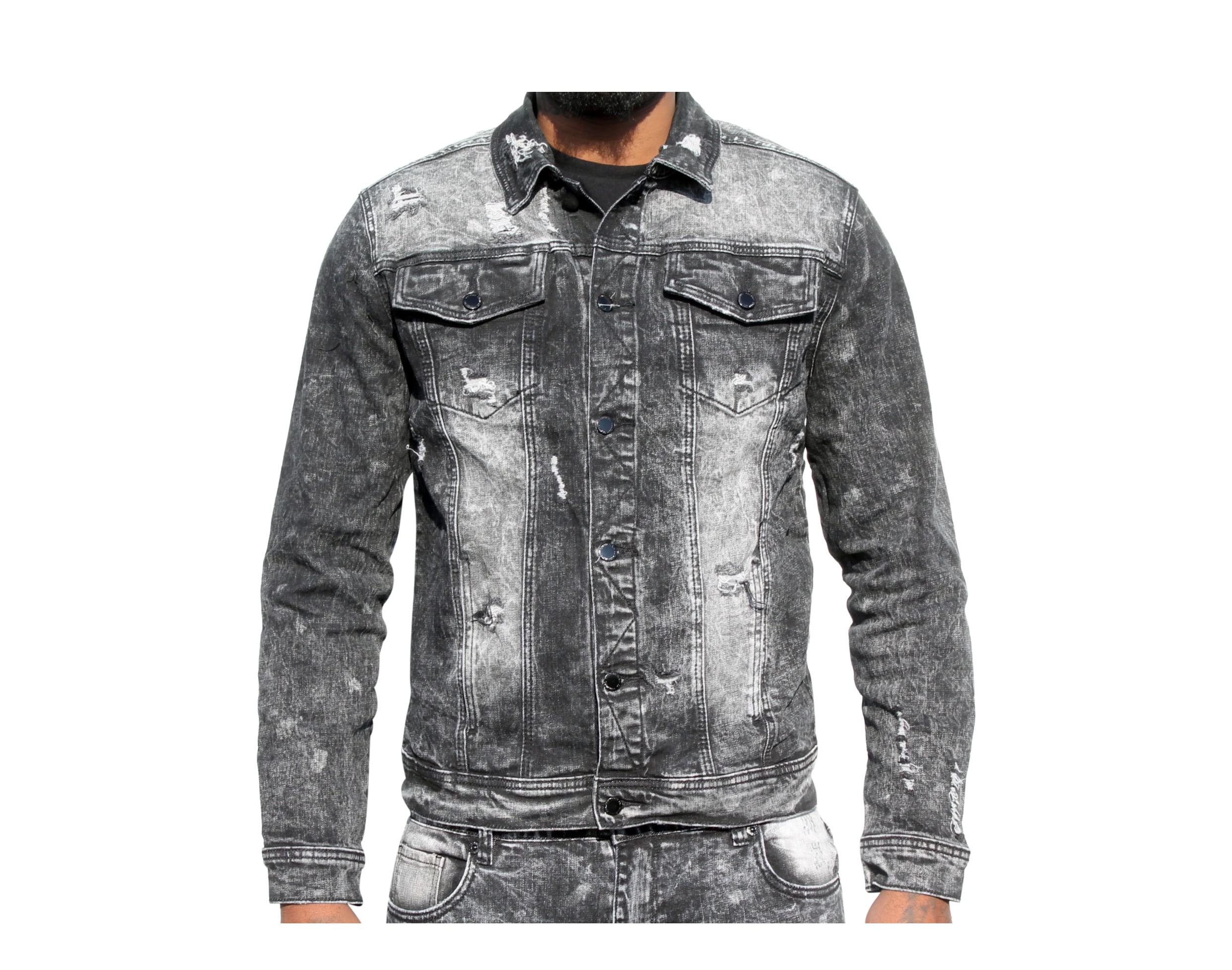 grey jean jacket men