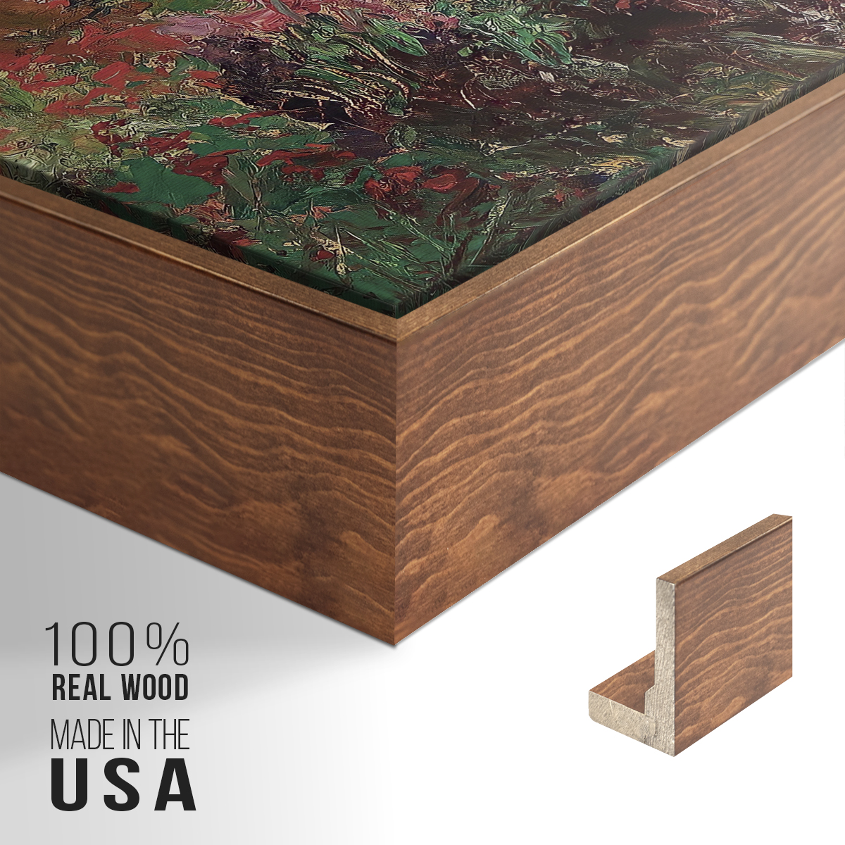 Vintage Landscape-CCXXXIX By Wexford Home Framed in Walnut Wood Gallery Wrapped Canvas 27 in. x 41 in.