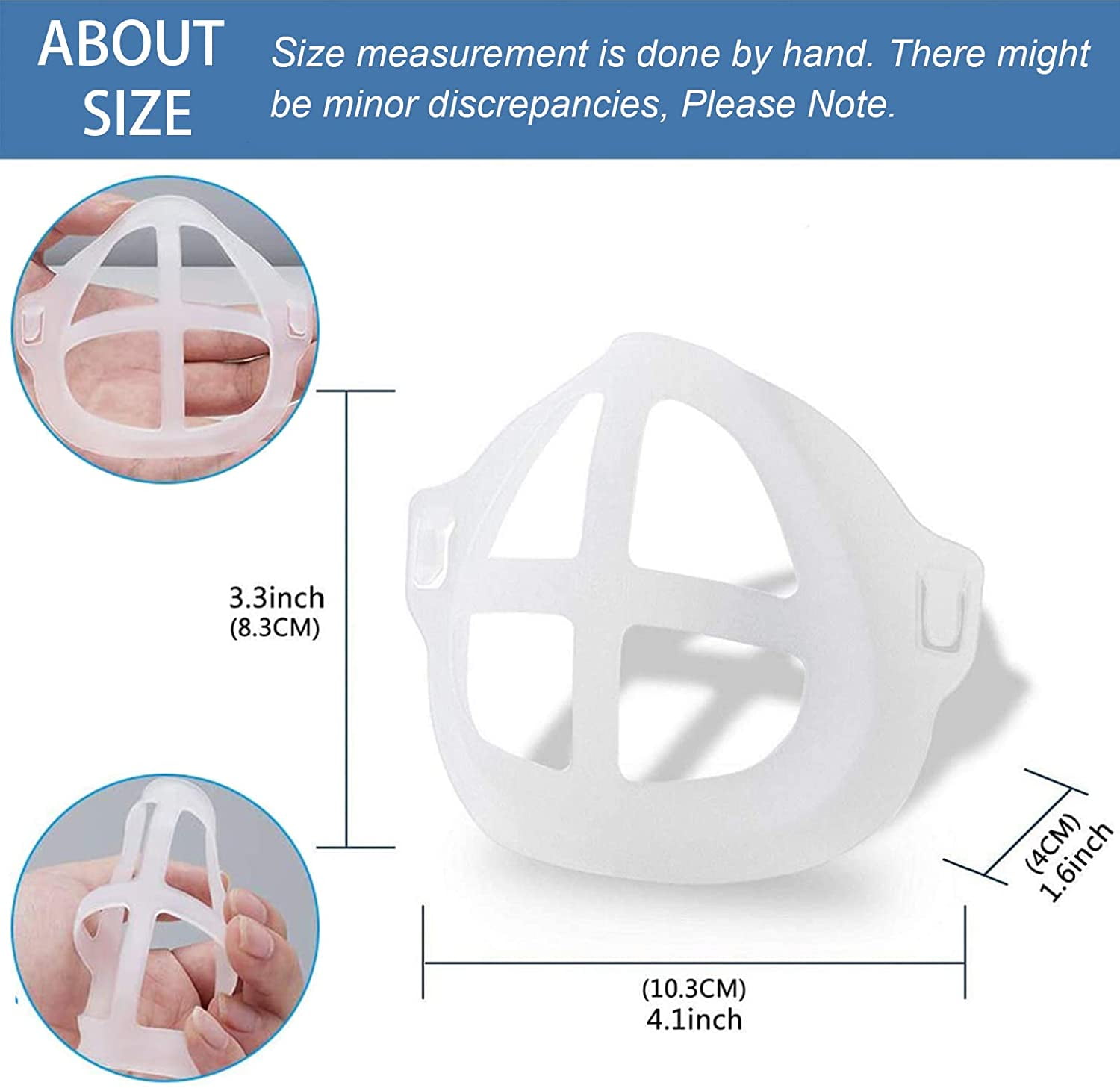 Bracket for Inner Support Frame Clear 3D Comfortable Reusable Washable Holder for Lipstick and More Breathing Space 10