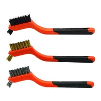Ruhiku GW Wire Brush, 3Pcs Small Wire Brushes Set, Stainless Steel/Brass/Nylon Bristles, Household Deep & Gentle Cleaning Brush, Scratch Brushes for Dirt, Paint Scrubbing, Rust Remover