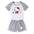 thumbnail image 2 of Hello Kitty-Conjunto de Top cómodo de algodón para bebé, pantalones calientes de moda para niña, ropa de dos piezas de manga corta con dibujos animados bonitos, 2 of 4