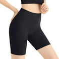 thumbnail image 1 of Pantalones cortos lisos con costuras para mujer: braguitas lisas de cintura alta para llevar debajo de vestidos o leggings, para uso diario informal, con tejido de poliéster elástico., 1 of 6