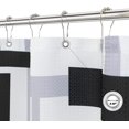 thumbnail image 4 of Black and White Shower Curtain Modern Black Shower Curtains for Bathroom Waterproof Geometric Grey Shower Curtain with Hooks Bathroom Curtain for Hotels Bathtubs, 72x72 inch, 4 of 5