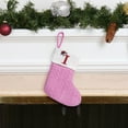 thumbnail image 4 of Luoshdecor Christmas Stockings with Initials, 7" Embroidered Monogram Knit Christmas Stocking with Soft White Cuff, Holiday Stocking for Fireplace Party Letter I, 4 of 6