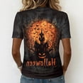 thumbnail image 5 of Trgacdwlo Womens Halloween Shirts Vintage Ghost Pattern Fall Short Sleeve Tops for Women Funny Pumpkin Graphic Pullover Tops, 5 of 5