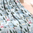 thumbnail image 3 of Light Blue Christmas House and Tree Pattern Blanket,Comfortable Soft Flannel Throw Blanket,All Season,Warm Lightweight Blankets for Sofa Bed Couch Living Room Chair,30"x40", 3 of 4