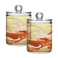 thumbnail image 7 of 4 Pack Qtip Holder Dispenser Oriental Crane Bird Flying Clear Plastic Storage Apothecary Jars for Cotton Swabs Balls Pads Floss, 7 of 7