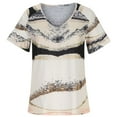 thumbnail image 3 of Hauts d'Été Classiques pour Femmes Imprimé Léopard Manches Courtes Décontractées Tunique Ample Blouses Fluides Chemise, 3 of 7