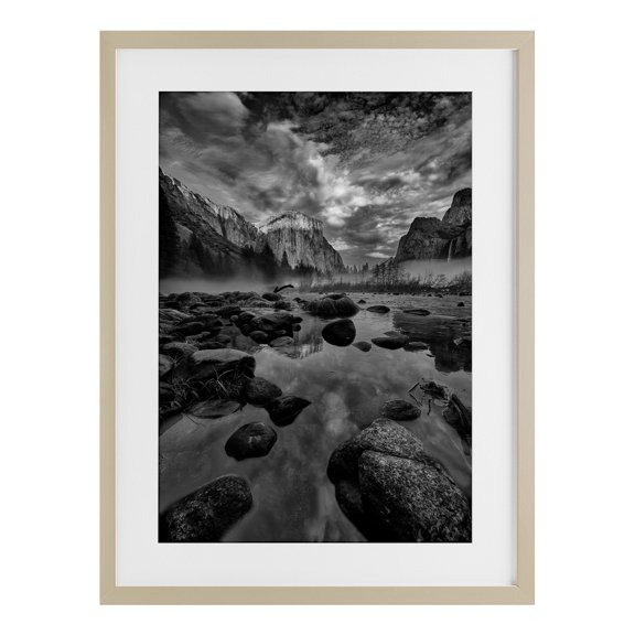 Stupell Industries Farmhouse Morning in Yosemite Valley Birch Framed Print Under Glass, 17 x 23, by Jon Evan