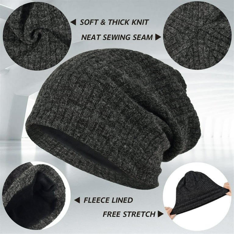 EINSKEY Unisex Oversize Winter Warm Knit Beanie, Fleece EINSKEY Unisex Oversize Winter Warm Knit Beanie, Fleece