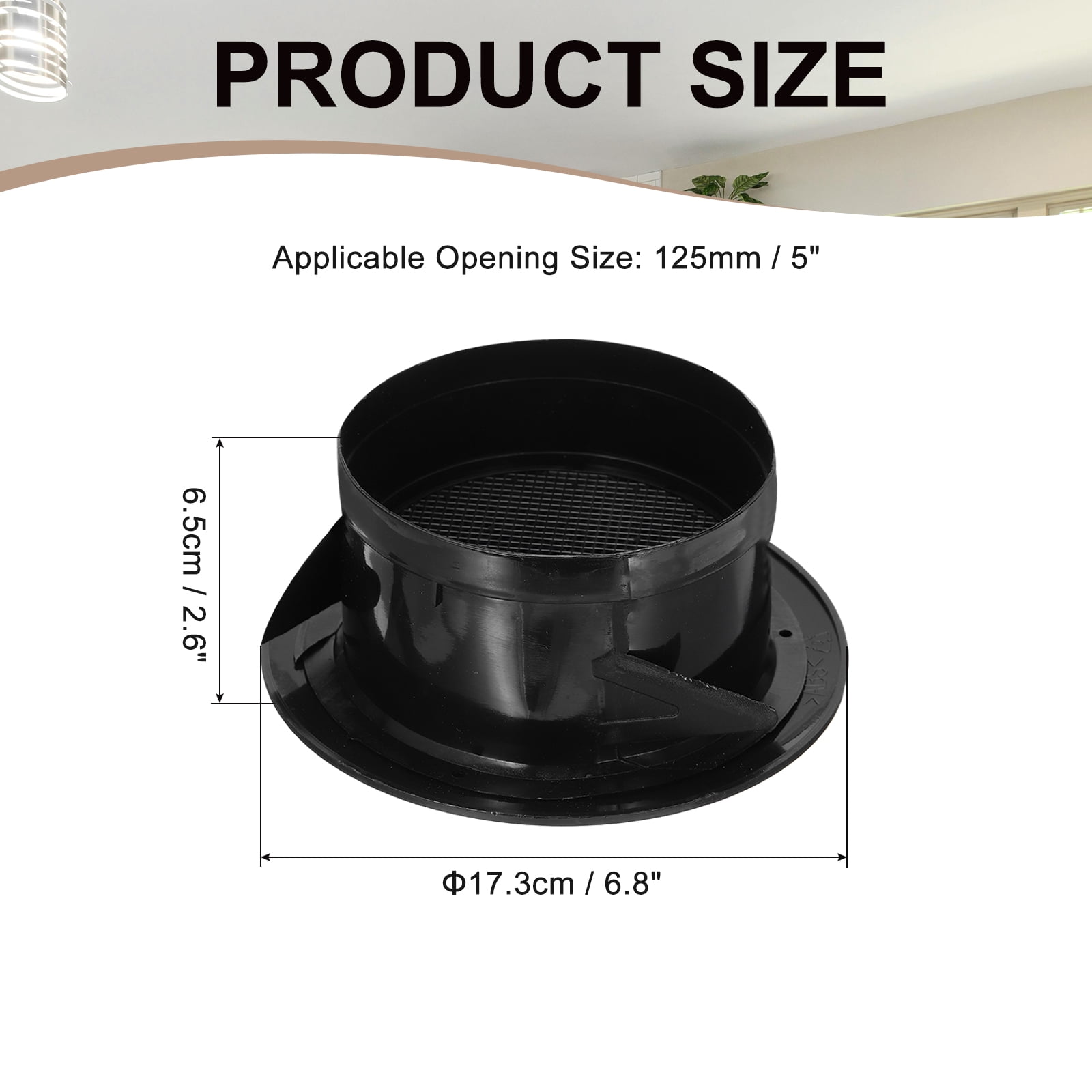 Uxcell Round Air Vent Cover Soffit Vents ABS Ceiling Vent Covers Air Vent Louver for Living Room Greenhouse 5 Inch