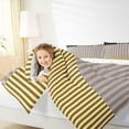 thumbnail image 4 of jejeloiu Retro Stripes Pattern Queen Comforter Set,Abstract Geometric Bedding Sets,Brown Yellow Line Bedding Comforter Set For Kids,Microfiber Bedroom Decor Reversible,3-Piece, 4 of 8