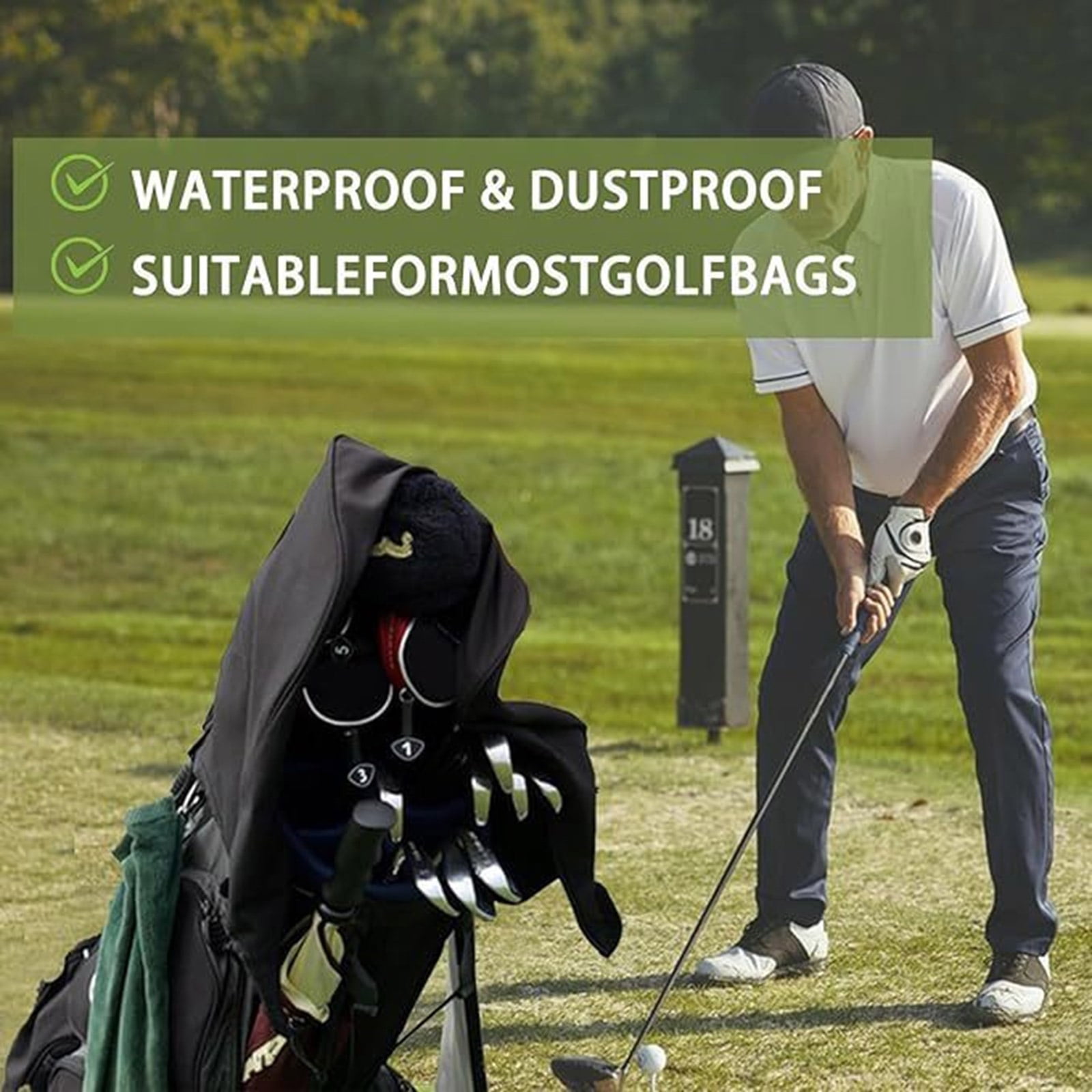 Windproof Golf Bag Rain Heavy Duty Water Resistant Golf Bags Cover For Stand Carry Cart Bags Men Women Golfer