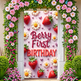 thumbnail image 5 of Floral Decorations Berry First Birthday Strawberry Theme Banner Daisy Design for First Birthday Party Kids Celebration, 5 of 7